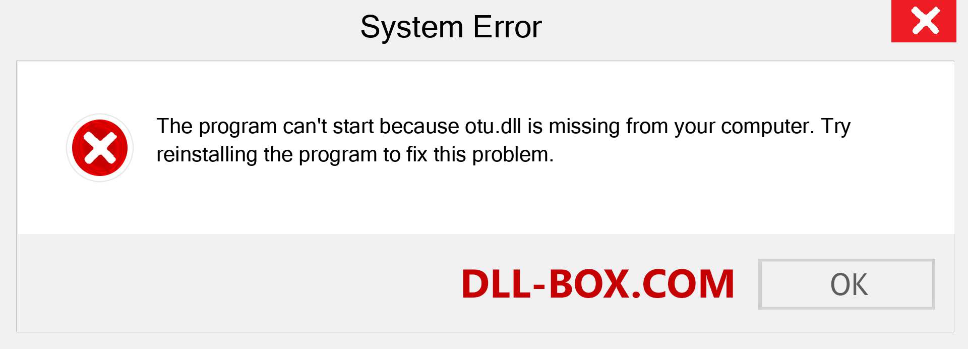  otu.dll file is missing?. Download for Windows 7, 8, 10 - Fix  otu dll Missing Error on Windows, photos, images